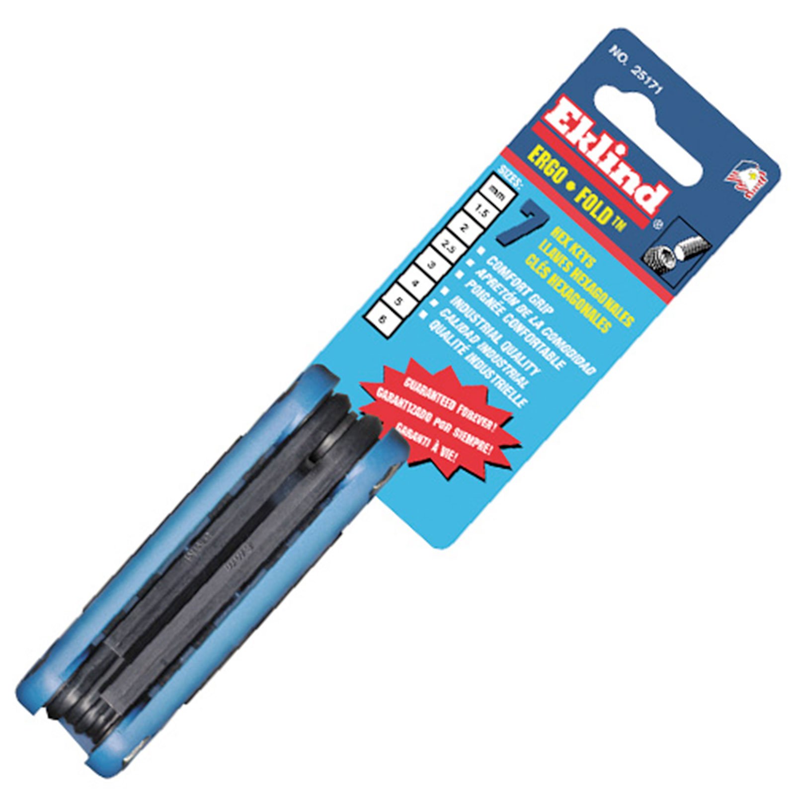 Eklind Metric 7pc Ergo-Fold Hex Key Set, Short