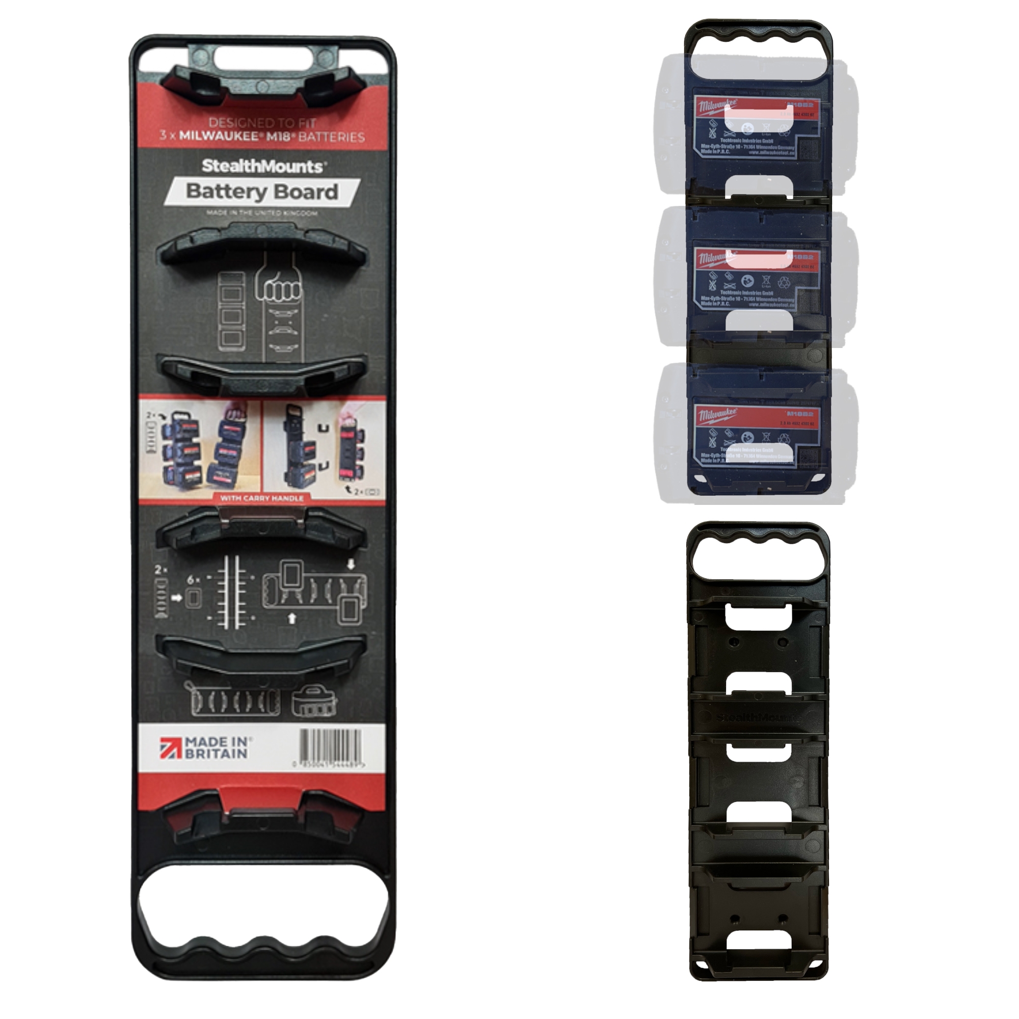 S.Mounts Battery Board, Milwaukee M18 with Handle