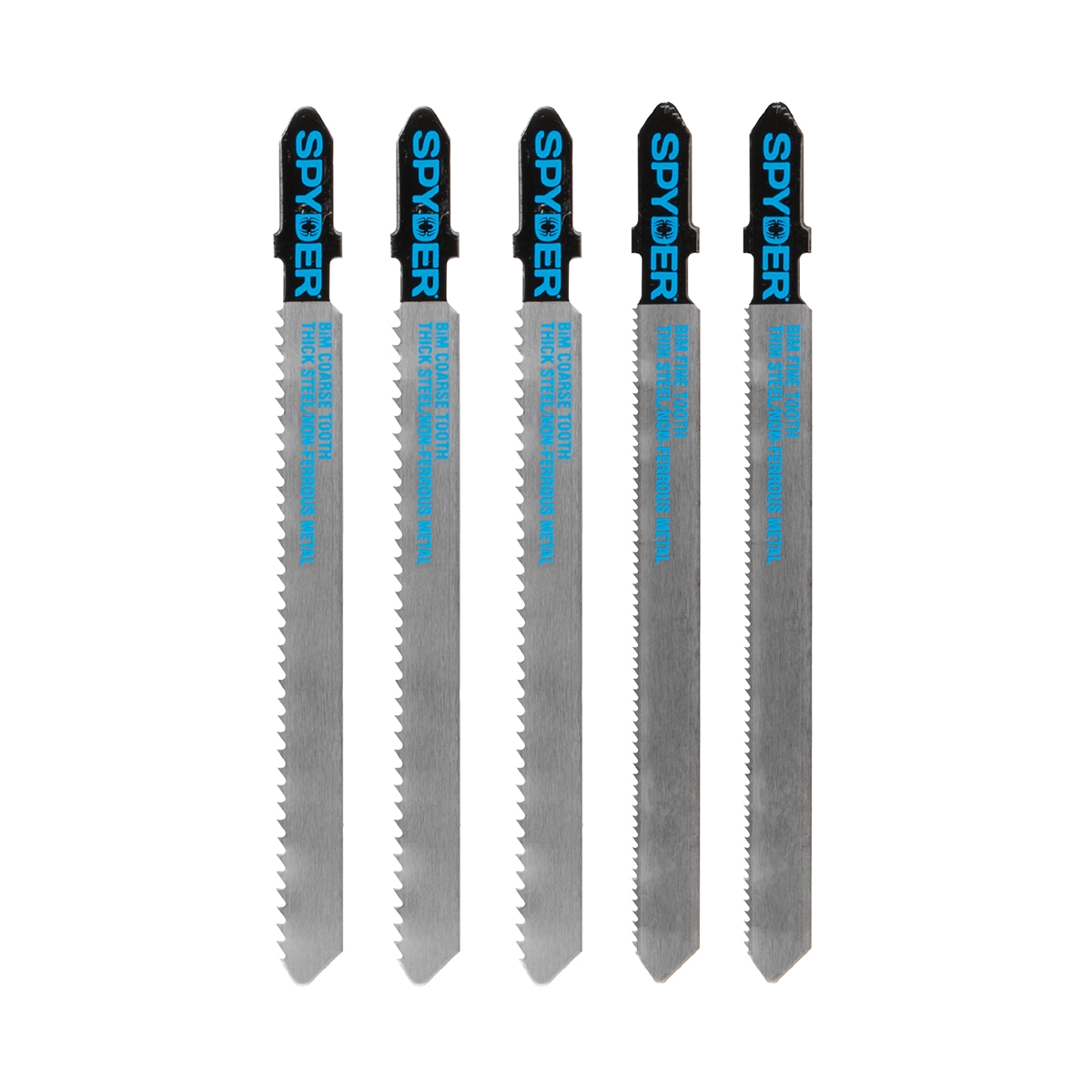 Spyder 5-Piece Bi-Metal T-Shank Metal Jigsaw Blade Set Spyder 5-Piece Bi-Metal T-Shank Metal Jigsaw Blade Set